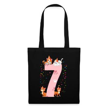 7. Cat Birthday Celebrant 7 years old - Tote Bag - black - Front