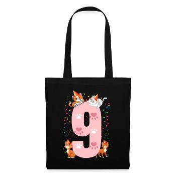 9. Cat Birthday Celebrant 9 years old - Tote Bag - black - Front