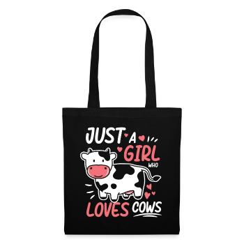 Amoureux des vaches veau agriculteur - Sac en tissu - noir - Devant