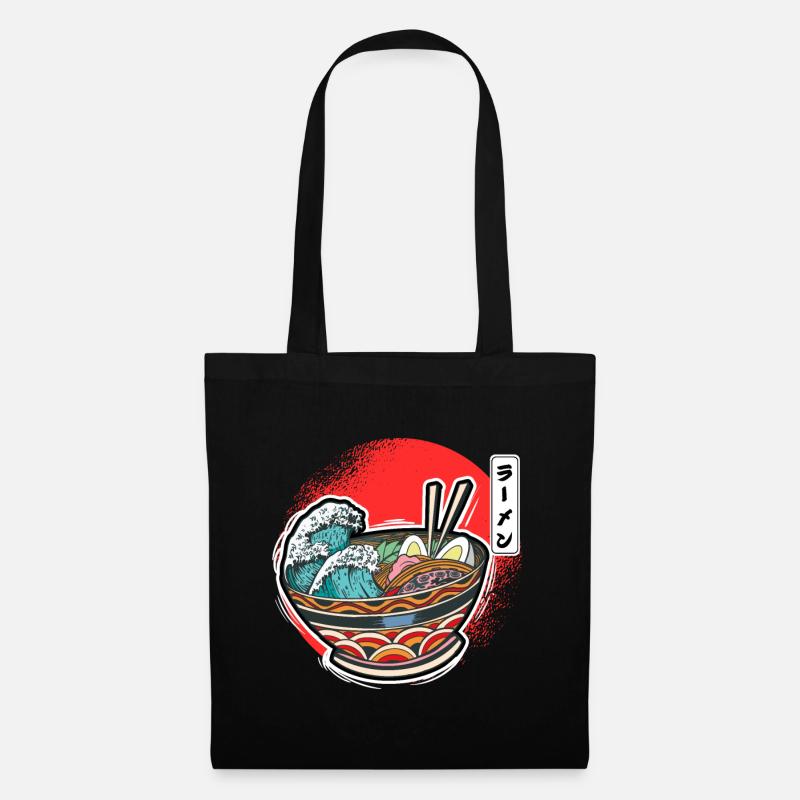 Ramen Bowl Wave Japanische Nudelsuppe - Stoffbeutel - Schwarz