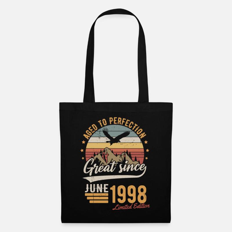 Juni 1998 Limited Edition Geburtstag Geschenk - Stoffbeutel - Schwarz