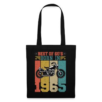 Best Of The 60's Geboren 1965 Vintage Motorrad - Stoffbeutel - Schwarz - Vorne
