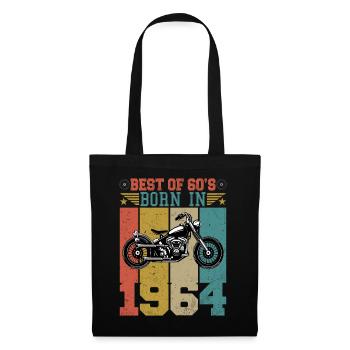 Best Of The 60's Geboren 1964 Vintage Motorrad - Stoffbeutel - Schwarz - Vorne