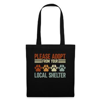 Dog Animal Welfare Animal Rescue Activiste Refuge pour animaux - Sac en tissu - noir - Devant