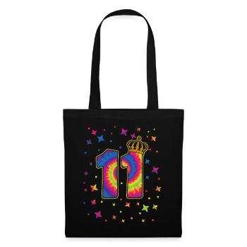 Tie-dye 11. Geburtstagsfeier 11 Jahre Alter - Stoffbeutel - Schwarz - Vorne