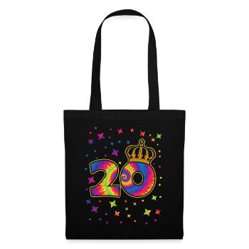 Tie-dye 20. Geburtstagsfeier 20 Jahre Alter - Stoffbeutel - Schwarz - Vorne