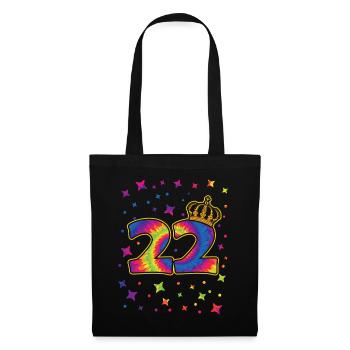 Tie-dye 22ème fête d’anniversaire 22 ans - Sac en tissu - noir - Devant