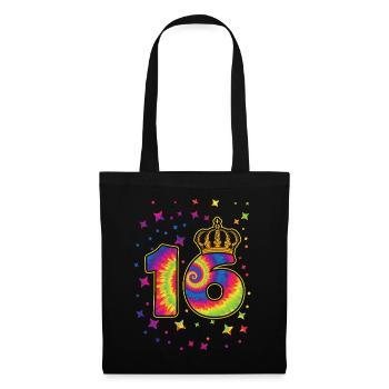Tie-dye 16th birthday party 16 years old - Tote Bag - black - Front