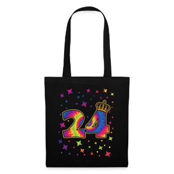 Tie-dye fête d’anniversaire 24 ans 24 ans - Sac en tissu - noir - Devant