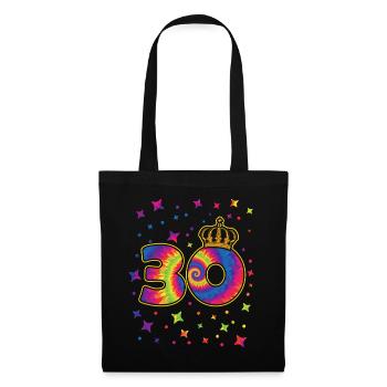 Tie-dye 30. Geburtstag Party 30 Jahre Alter - Stoffbeutel - Schwarz - Vorne