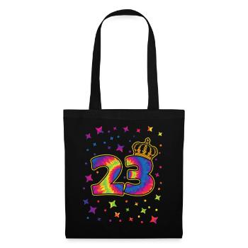 Tie-dye Fête d’anniversaire 23 ans Célébrant - Sac en tissu - noir - Devant