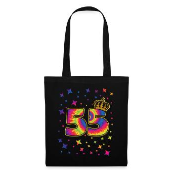 Tie-dye 55th birthday party 55 years old - Tote Bag - black - Front