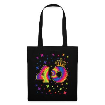 Tie-dye 40th birthday party 40 years old - Tote Bag - black - Front