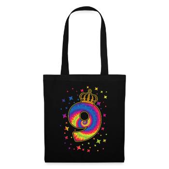 Tie-dye 9th birthday party 9 years old - Tote Bag - black - Front