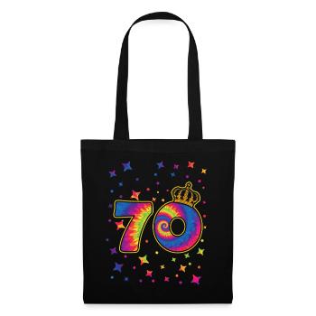 Tie-dye 70. Geburtstagsfeier 70 Jahre Alter - Stoffbeutel - Schwarz - Vorne