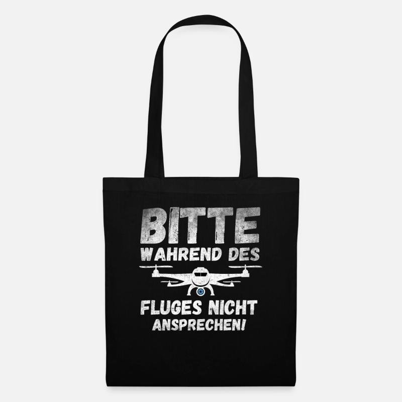 Drohne Drohnenpilot Quadrokopter Pilot - Stoffbeutel - Schwarz