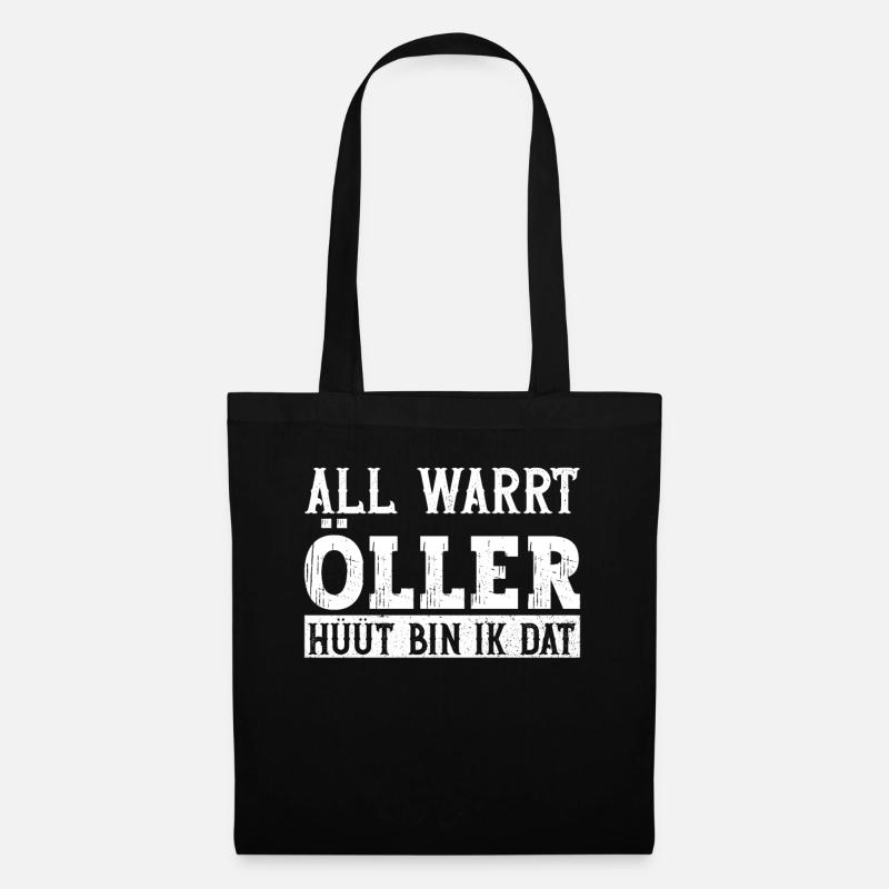 All Warrt Öller - Geburtstag Plattdeutsch Lustig - Stoffbeutel - Schwarz