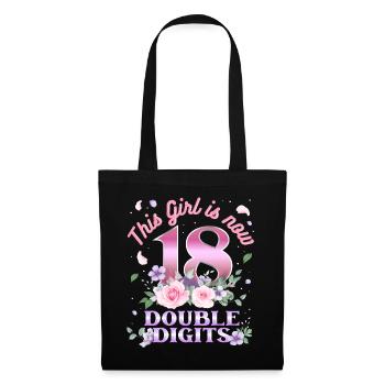 Cette fille a maintenant 18 ans à deux chiffres 18. - Sac en tissu - noir - Devant