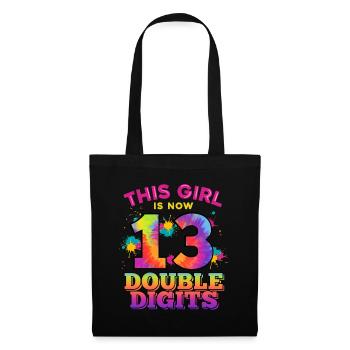 Cette fille a maintenant 13 ans à deux chiffres 13. - Sac en tissu - noir - Devant