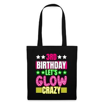 3e anniversaire Let's Glow Crazy Colorful 3 ans - Sac en tissu - noir - Devant