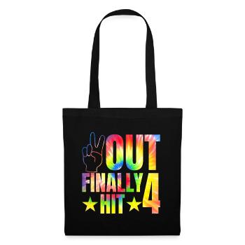 Out Enfin Hit 4 Year Old Célébrant 4e - Sac en tissu - noir - Devant