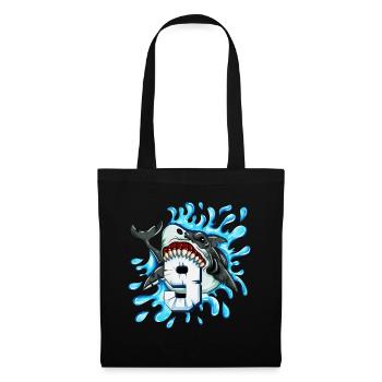 Birthday gift for the 9th birthday children shark - Tote Bag - black - Front