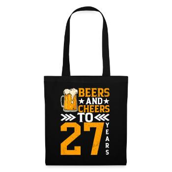 Prost Und Bier Auf 27 Jahre Frothy Mug Of Beer - Stoffbeutel - Schwarz - Vorne