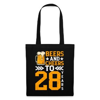 Prost Und Bier Auf 28 Jahre Frothy Mug Of Beer - Stoffbeutel - Schwarz - Vorne