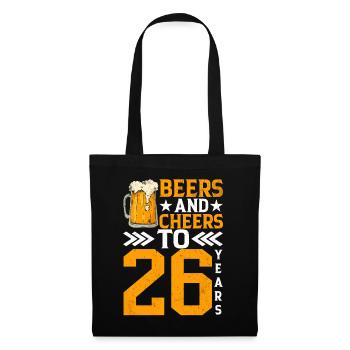 Prost Und Bier Auf 26 Jahre Frothy Mug Of Beer - Stoffbeutel - Schwarz - Vorne