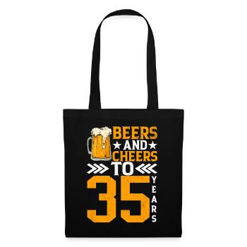 Prost Und Bier Auf 35 Jahre Frothy Mug Of Beer - Stoffbeutel - Schwarz - Vorne