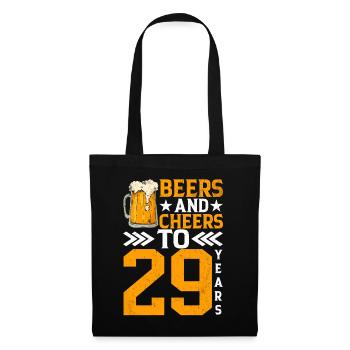 Acclamations et bière sur 29 ans mug mousseux de bière - Sac en tissu - noir - Devant
