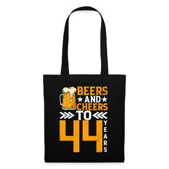 Prost Und Bier Auf 44 Jahre Frothy Mug Of Beer - Stoffbeutel - Schwarz - Vorne