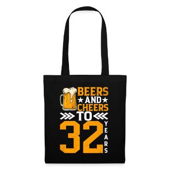 Prost Und Bier Auf 32 Jahre Frothy Mug Of Beer - Stoffbeutel - Schwarz - Vorne