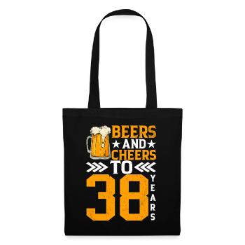 Acclamations et bière sur 38 ans de tasse mousseuse de bière - Sac en tissu - noir - Devant