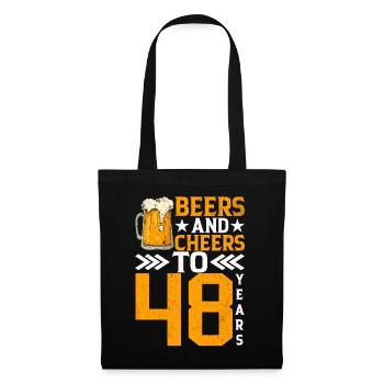 Prost Und Bier Auf 48 Jahre Frothy Mug Of Beer - Stoffbeutel - Schwarz - Vorne