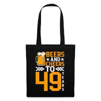 Prost Und Bier Auf 49 Jahre Frothy Mug Of Beer - Stoffbeutel - Schwarz - Vorne