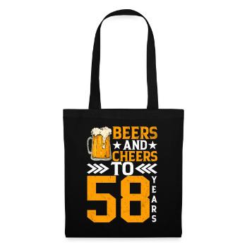 Prost Und Bier Auf 58 Jahre Frothy Mug Of Beer - Stoffbeutel - Schwarz - Vorne