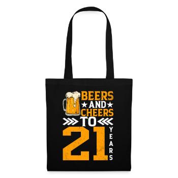 Prost Und Bier Auf 21 Jahre Frothy Mug Of Beer - Stoffbeutel - Schwarz - Vorne