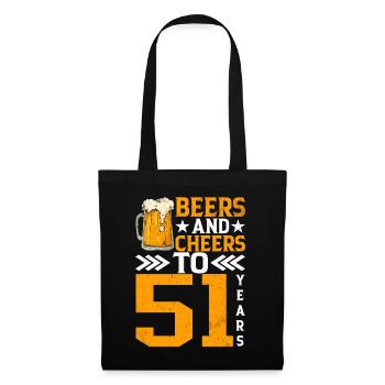 Prost Und Bier Auf 51 Jahre Frothy Mug Of Beer - Stoffbeutel - Schwarz - Vorne