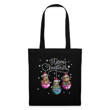 Merry Christmas Sloth Christmas Ball Motif - Tote Bag - black - Front
