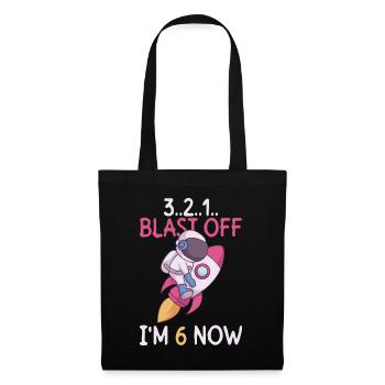 3..2..1.. Blast Off - J’ai 6 ans maintenant - 6ème anniversaire - Sac en tissu - noir - Devant