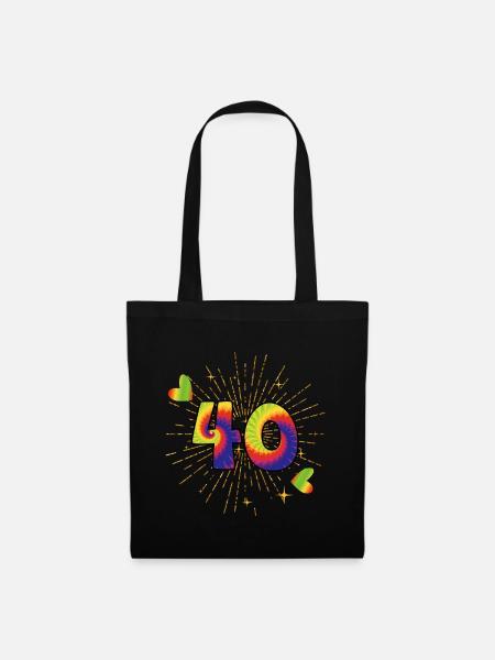 Tie-dye fête d’anniversaire 40 ans 40 ans - Sac en tissu - noir