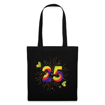 Tie-dye 25. Geburtstagsfeier 25 Jahre Alter - Stoffbeutel - Schwarz - Vorne