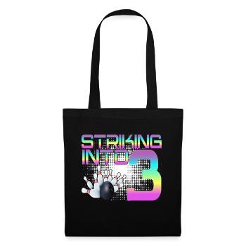 Hitting In 3 Bowling Bowlers 3rd Birthday Party - Tote Bag - black - Front