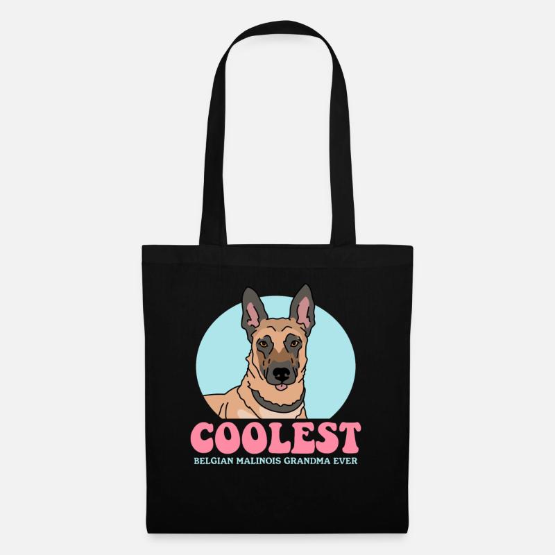 Malinois Grandma Belgischer Schäferhund Geschenk - Stoffbeutel - Schwarz