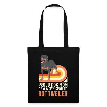 Rottweiler Mom | Frauchen Hundebesitzer Geschenk - Stoffbeutel - Schwarz - Vorne