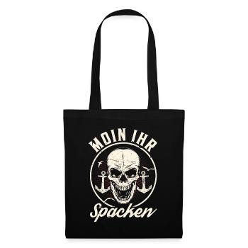 Moin ihr Spacken - Digga Spruch Meer Norddeutsch - Stoffbeutel - Schwarz - Vorne