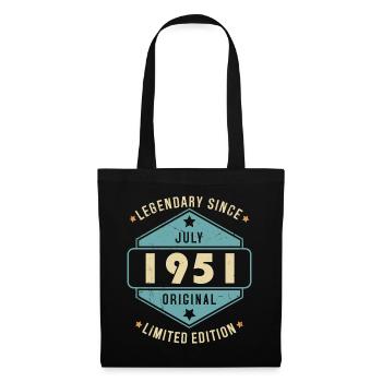 Juillet 1951 Vintage Retro Anniversaire - Sac en tissu - noir - Devant