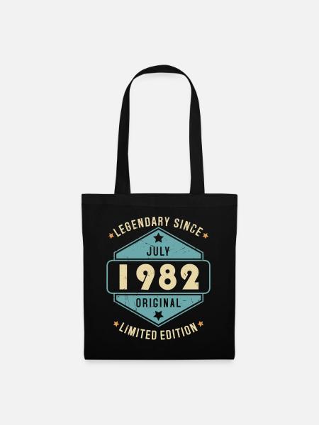 Juli 1982 Vintage Jahrgang Retro Geburtstag - Stoffbeutel - Schwarz