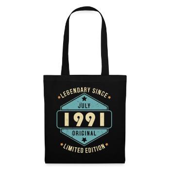 Juillet 1991 Vintage Retro Anniversaire - Sac en tissu - noir - Devant